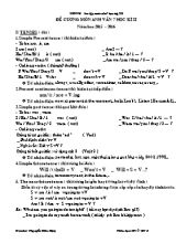 Đề cương ôn học kì II môn Anh Văn 7 - Năm học 2015-2016